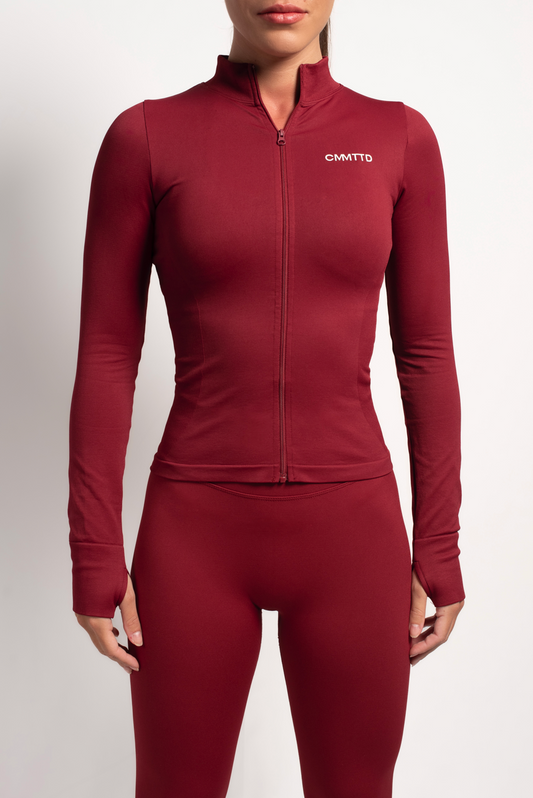 Seamless Sculpt Jacket - Burgundy